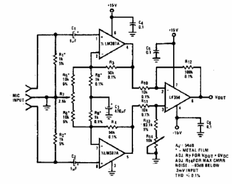Preamplificador equilibrado sin transformador
Preamplificador equilibrado sin transformador