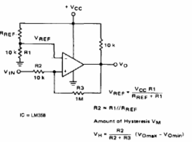 Comparador con histéresis
Comparador con histéresis