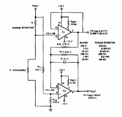 Conversor resistencia a tensión
Conversor resistencia a tensión