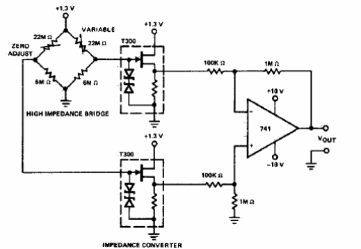 Amplificador de instrumentación de alta impedancia 741 
