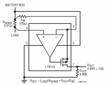 Monitor de corriente de lado alto LT6101 
