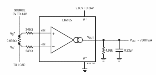 Sensor de corriente LT6106
Sensor de corriente LT6106