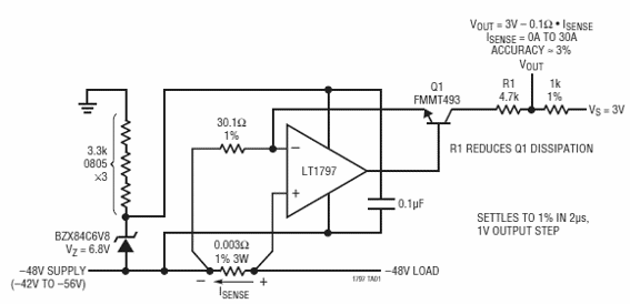 Sensor de corriente rápido de 48 V 
