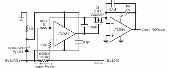 Sensor de corriente de lado bajo para 48 V
Sensor de corriente de lado bajo para 48 V