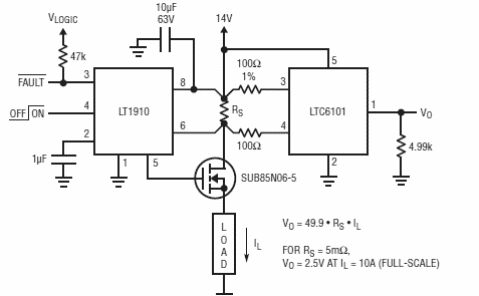 Sensor de corriente inteligente del lado alto
Sensor de corriente inteligente del lado alto