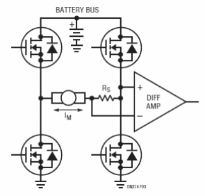 Monitor de corriente de puente H convencional
Monitor de corriente de puente H convencional