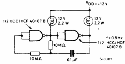 Controlador de lámpara con el 40107B
Controlador de lámpara con el 40107B