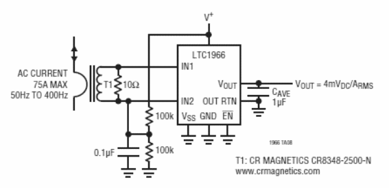 Medidor de corriente RMS
Medidor de corriente RMS