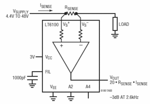 Sensor de corriente con ganancia 20
Sensor de corriente con ganancia 20