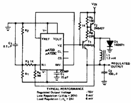 723 Regulador de tensión negativa
723 Regulador de tensión negativa
