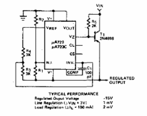 Regulador negativo 723
Regulador negativo 723