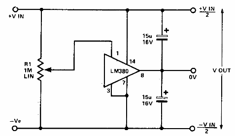 Regulador simétrico LM380
Regulador simétrico LM380
