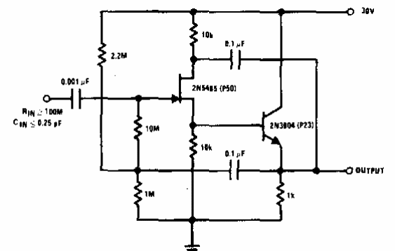 Amplificador de alta impedancia de entrada
Amplificador de alta impedancia de entrada