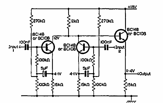 Mezclador de dos entradas
