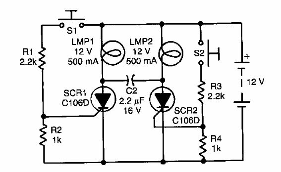 Flip Flop con SCR
Flip Flop con SCR