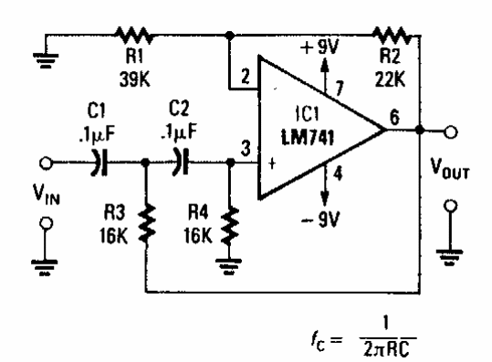 Filtro de paso alto de segundo orden
Filtro de paso alto de segundo orden