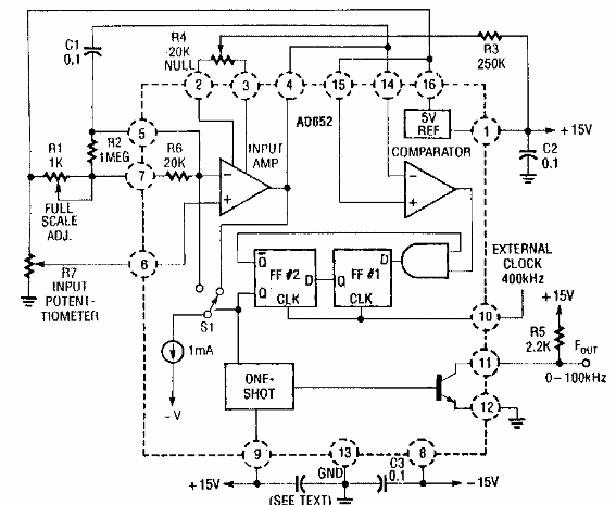 Convertidor de tensión a frecuencia con potenciómetro
Convertidor de tensión a frecuencia con potenciómetro