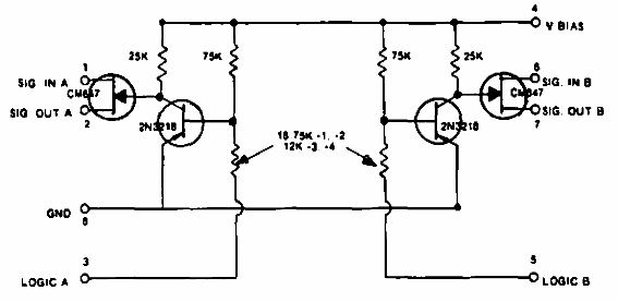 Llave analógica dual con FET
Llave analógica dual con FET