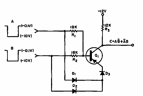 O exclusivo con transistor 
