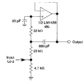 Filtro pasa bajas de ganancia 1
Filtro pasa bajas de ganancia 1