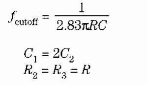 Filtro pasa bajas de ganancia 1
Filtro pasa bajas de ganancia 1