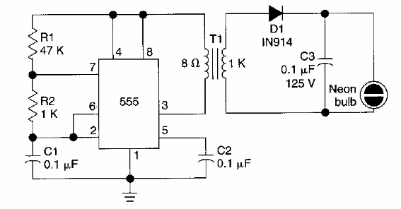 Driver de 9 V para lámpara de neón
Driver de 9 V para lámpara de neón