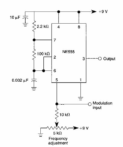 Modulador de 455 kHz con el 555
Modulador de 455 kHz con el 555