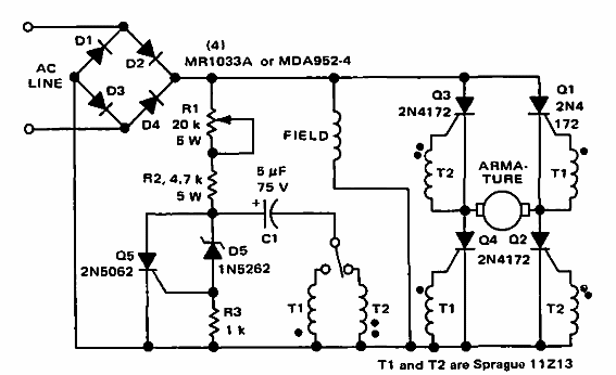 Control de motor de derivación reversible
Control de motor de derivación reversible