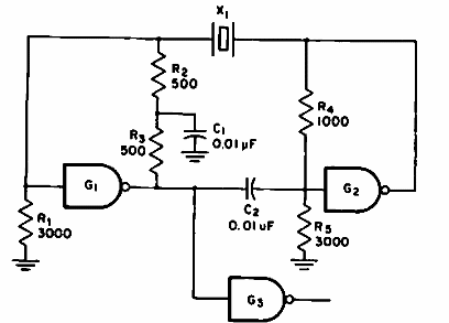 Oscilador de cristal de 3 puertas 
