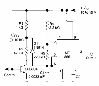 Oscilador de precisión disparado 555
Oscilador de precisión disparado 555