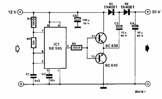 Conversión de tensión sin inductor 
