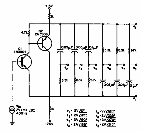 Desplazador de fase de 8 salidas 
