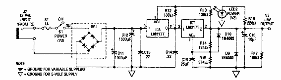 Fuente de alimentación de 5 V 
