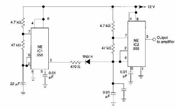 Alarma pulsada de 100 Hz con el 555
Alarma pulsada de 100 Hz con el 555