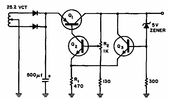 Regulador de 7 a 15 V con protección 
