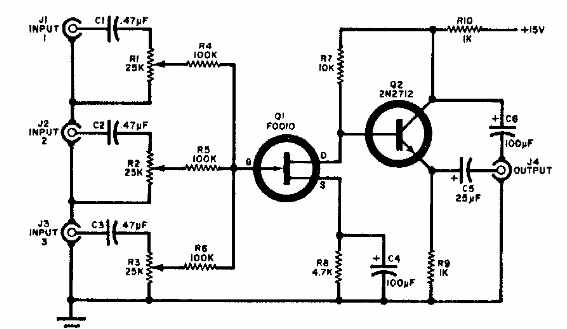 Mezclador de audio transistorizado 
