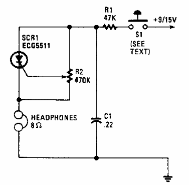 Oscilador com SCR para práctica de código
Oscilador com SCR para práctica de código