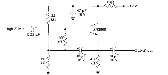 Preamplificador de alta impedancia
Preamplificador de alta impedancia