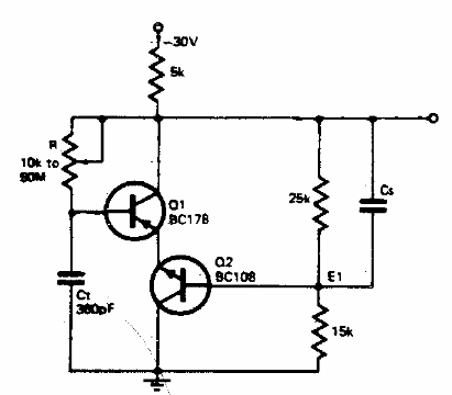 Oscilador de 100 Hz a 400 kHz
Oscilador de 100 Hz a 400 kHz