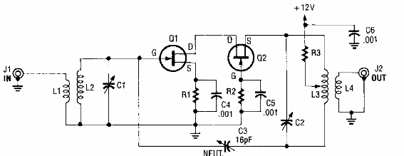 Amplificador RF cascode
Amplificador RF cascode