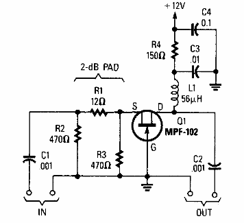 Amplificador de banda ancha JFET
Amplificador de banda ancha JFET