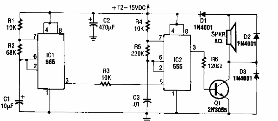 Sirena de tono alterno 555
Sirena de tono alterno 555