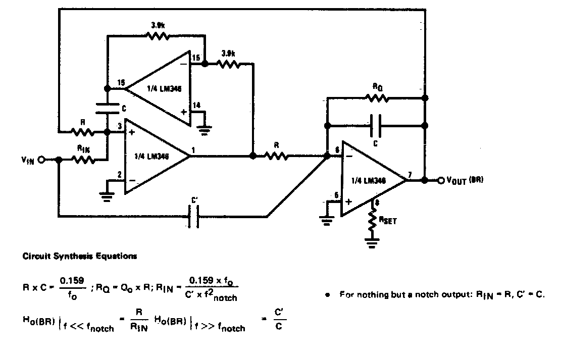 Filtro de rechazo con 3 operacionales
Filtro de rechazo con 3 operacionales
