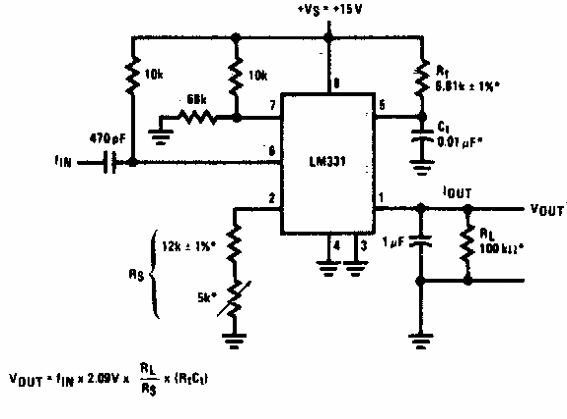 Convertidor de frecuencia simple para tensión
