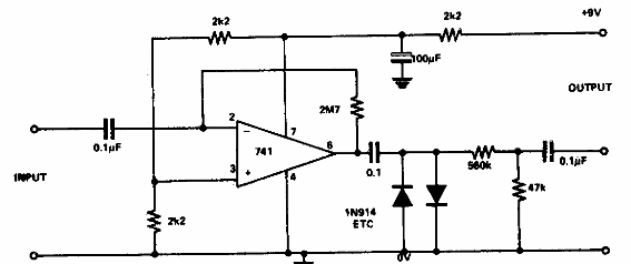 Distorsionador para guitarra 741 
