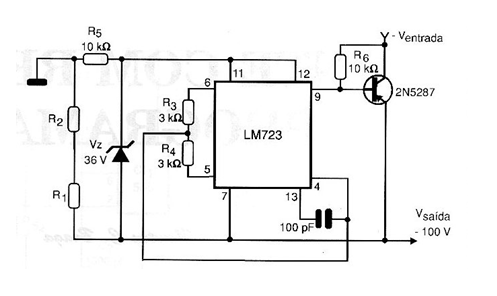 Regulador de tensión 100 V x 20 mA
Regulador de tensión 100 V x 20 mA