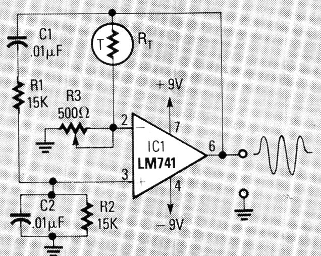 Oscilador sinusoidal 741 

