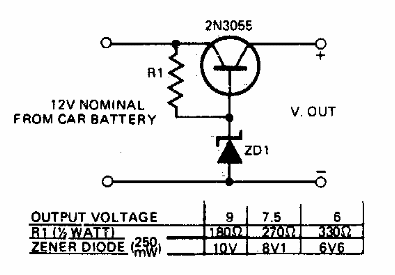 Convertidor de 12 para 6 y 9 V 
