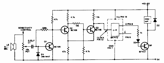 Interruptor bidireccional activado por sonido
