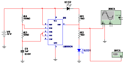 Destellador doble con el 555 
